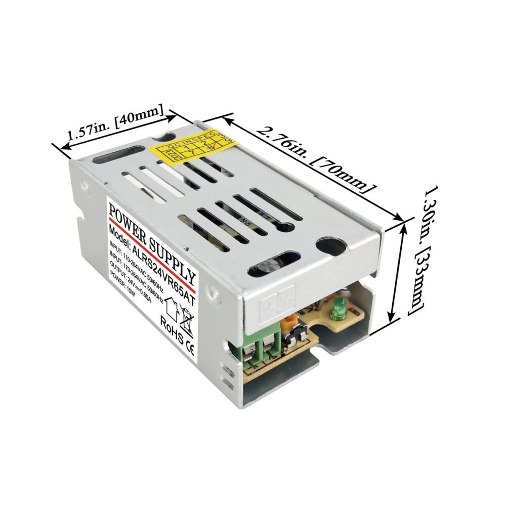 ALRS24VR65AT 24V 0.65A 15W AC DC Switching Power Supply (90 ~ 264V Input)