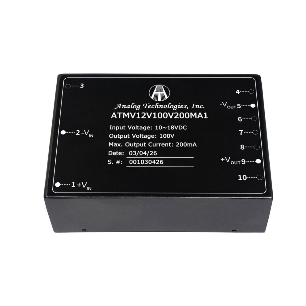 ATMV12V100V200MA1_1 ATMV12V100V200MA1 100V 200mA 20W Isolated DC-DC Converter (12V Input)