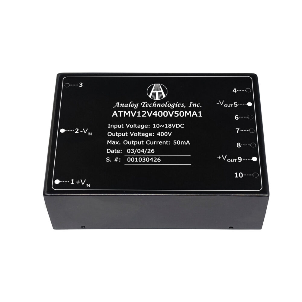 ATMV12V400V50MA1 400V 50mA 20W Isolated DC-DC Converter (12V Input)