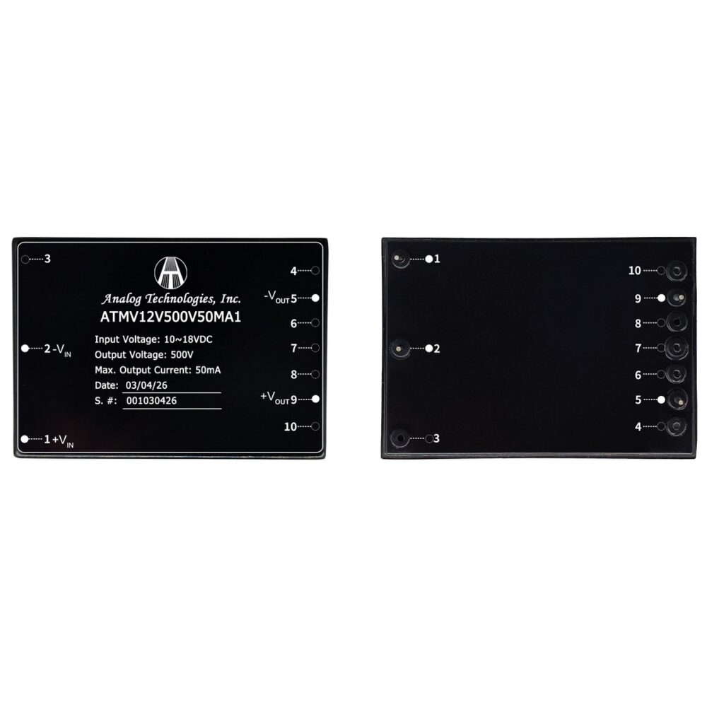 ATMV12V500V50MA1 500V 50mA 25W Isolated DC-DC Converter (12V Input)