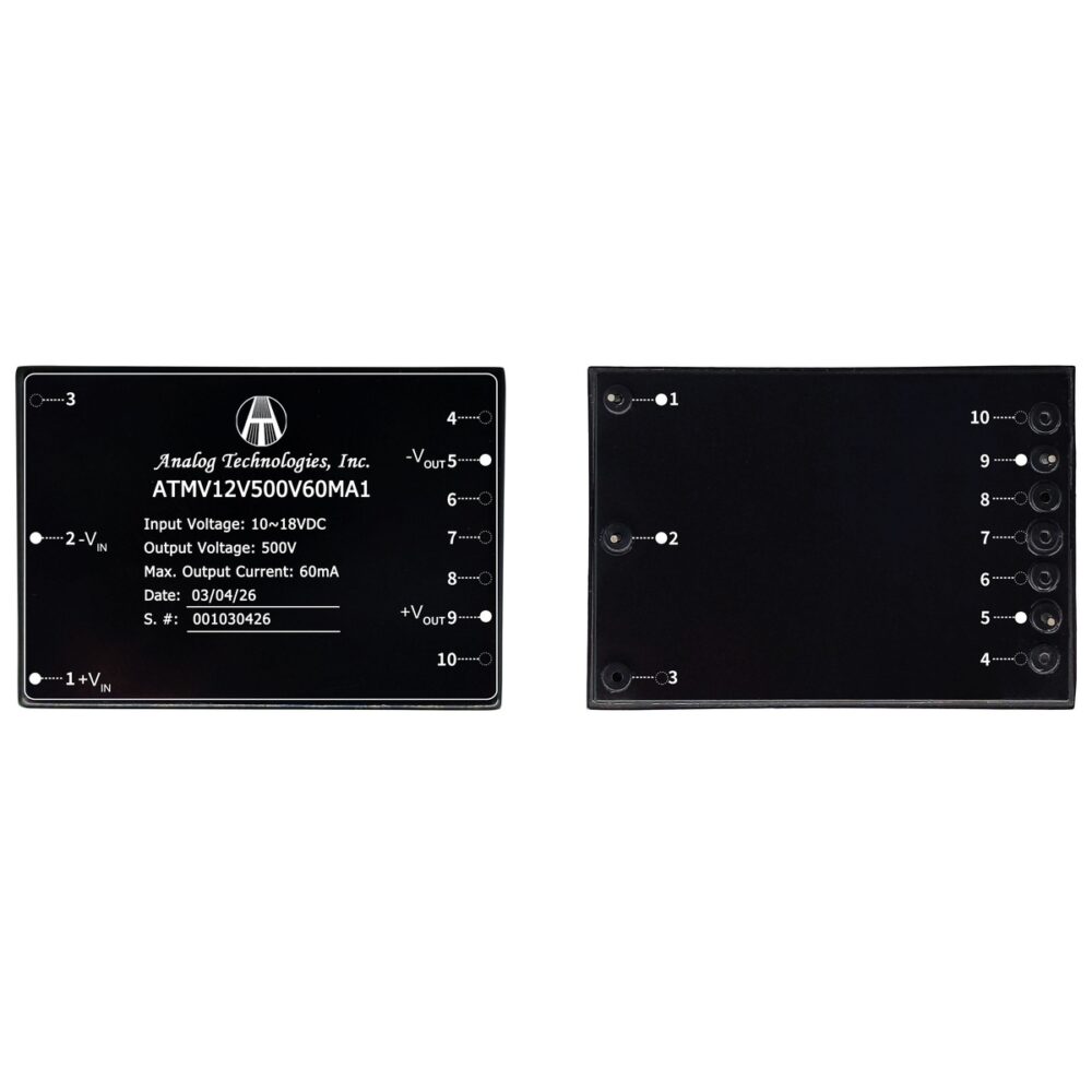 ATMV12V500V60MA1_2 ATMV12V500V60MA1 500V 60mA 30W Isolated DC-DC Converter (12V Input)