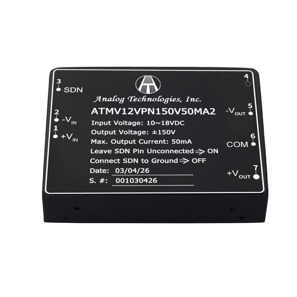 ATMV12VPN150V50MA2_1 ATMV12VPN150V50MA2 ±150V ±50mA 15W Isolated DC-DC Converter (12V Input)