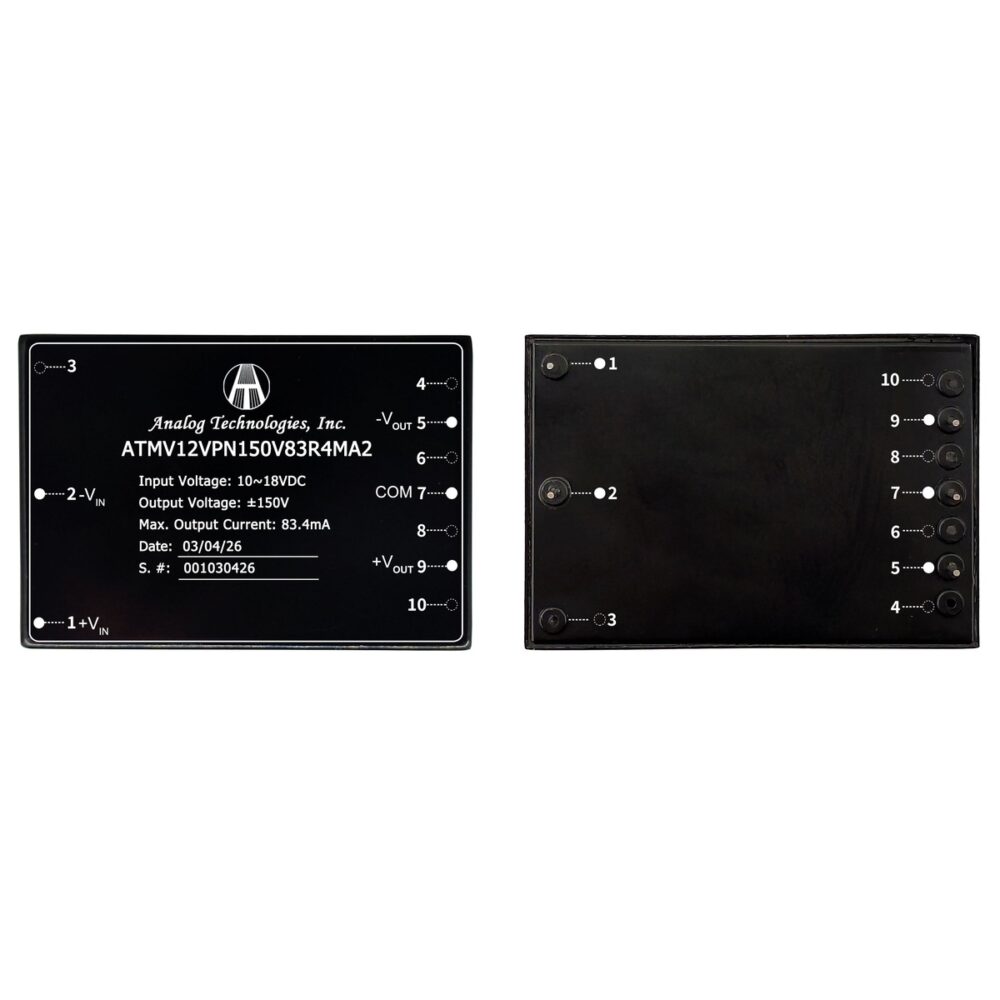 ATMV12VPN150V83R4MA2 ±150V ±83.4mA 25W Isolated DC-DC Converter (12V Input)