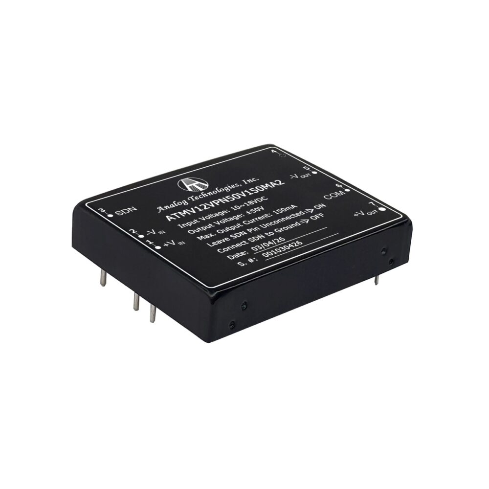 ATMV12VPN50V150MA2 ±50V ±150mA 15W Isolated DC-DC Converter (12V Input)