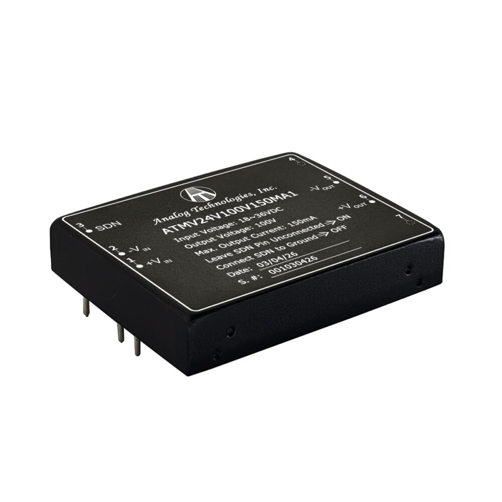 ATMV24V100V150MA1 100V 150mA 15W Isolated DC-DC Converter (24V Input)