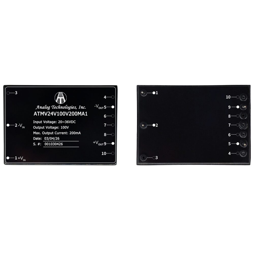 ATMV24V100V200MA1 100V 200mA 20W Isolated DC-DC Converter (24V Input)