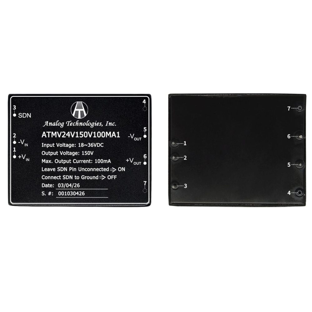 ATMV24V150V100MA1 150V 100mA 15W Isolated DC-DC Converter (24V Input)