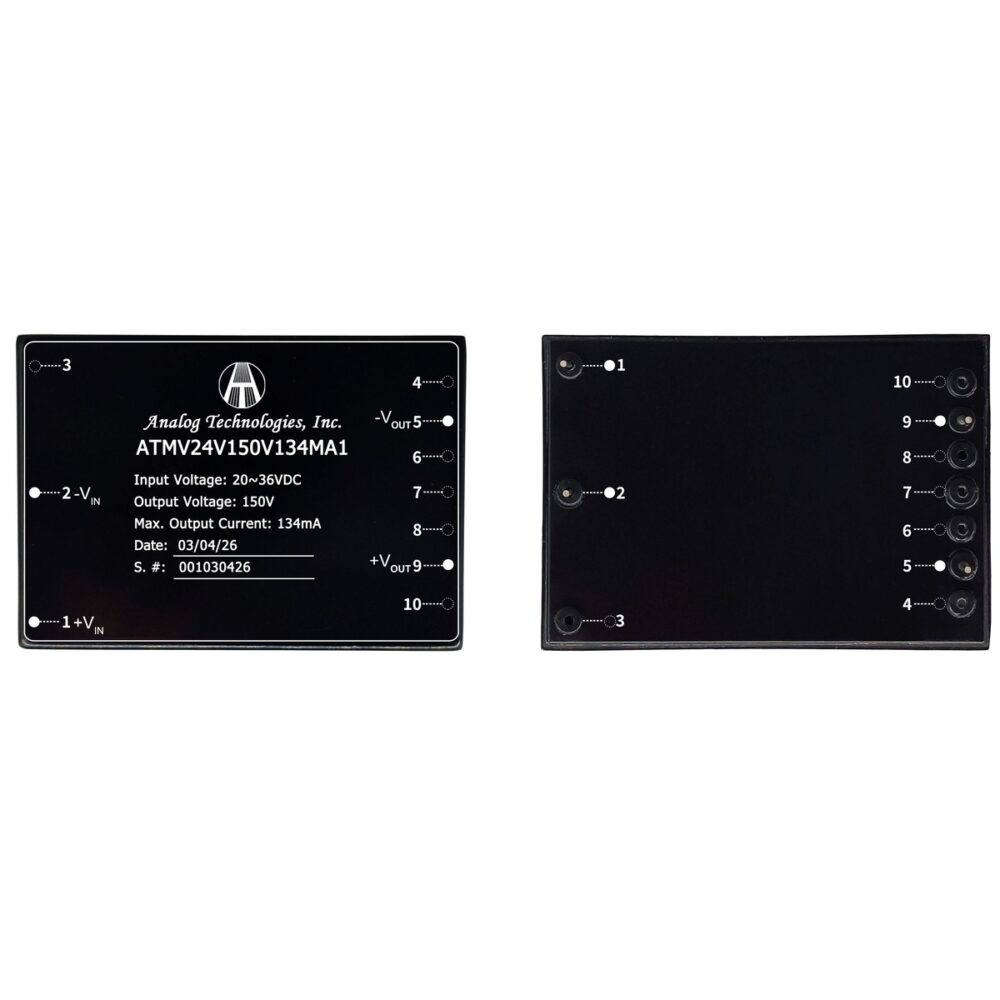 ATMV24V150V134MA1_1 ATMV24V150V134MA1 150V 134mA 20W Isolated DC-DC Converter (24V Input)