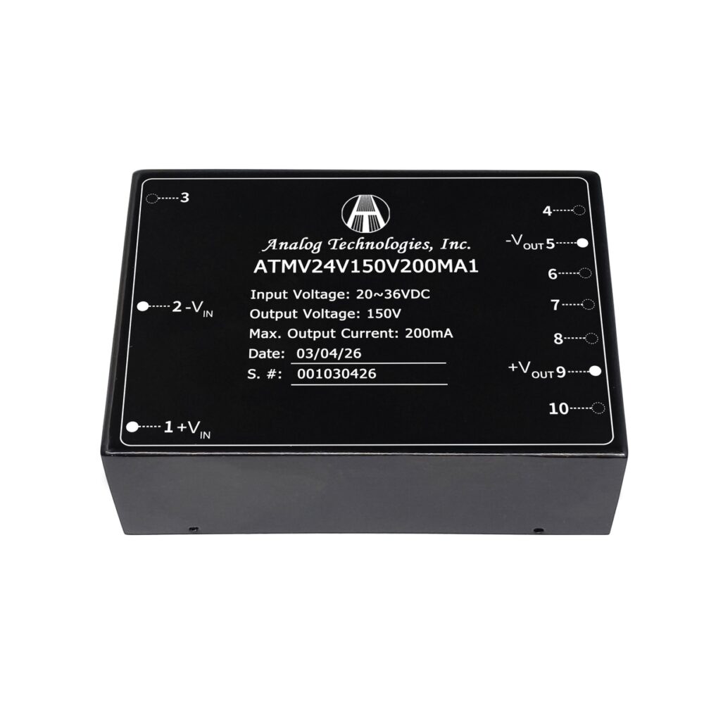 ATMV24V150V200MA1 150V 200mA 30W Isolated DC-DC Converter (24V Input)