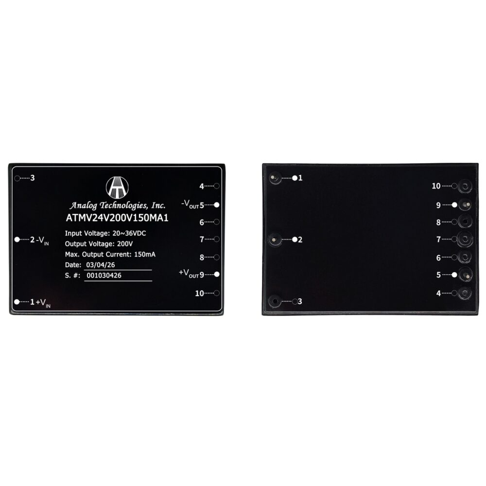ATMV24V200V150MA1 200V 150mA 30W Isolated DC-DC Converter (24V Input)