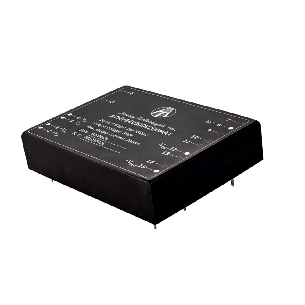 ATMV24V300V200MA1_main ATMV24V300V200MA1 300V 200mA 60W Isolated DC-DC Converter (24V Input)