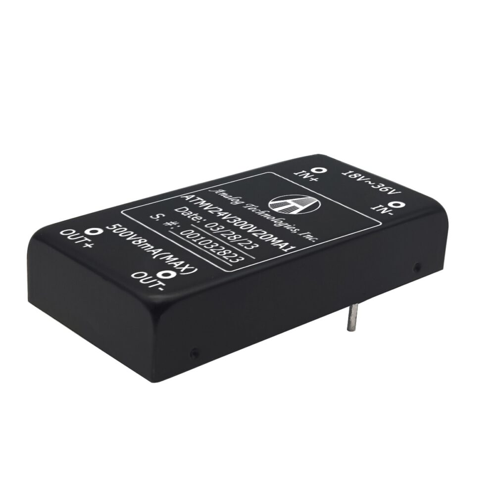ATMV24V300V20MA1_main ATMV24V300V20MA1 300V 20mA 6W Isolated DC-DC Converter (24V Input)