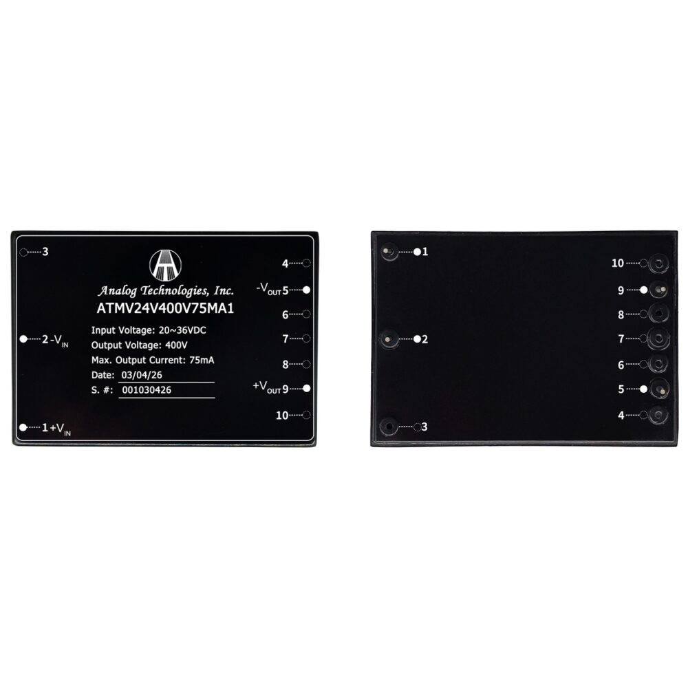 ATMV24V400V75MA1 400V 75mA 30W Isolated DC-DC Converter (24V Input)
