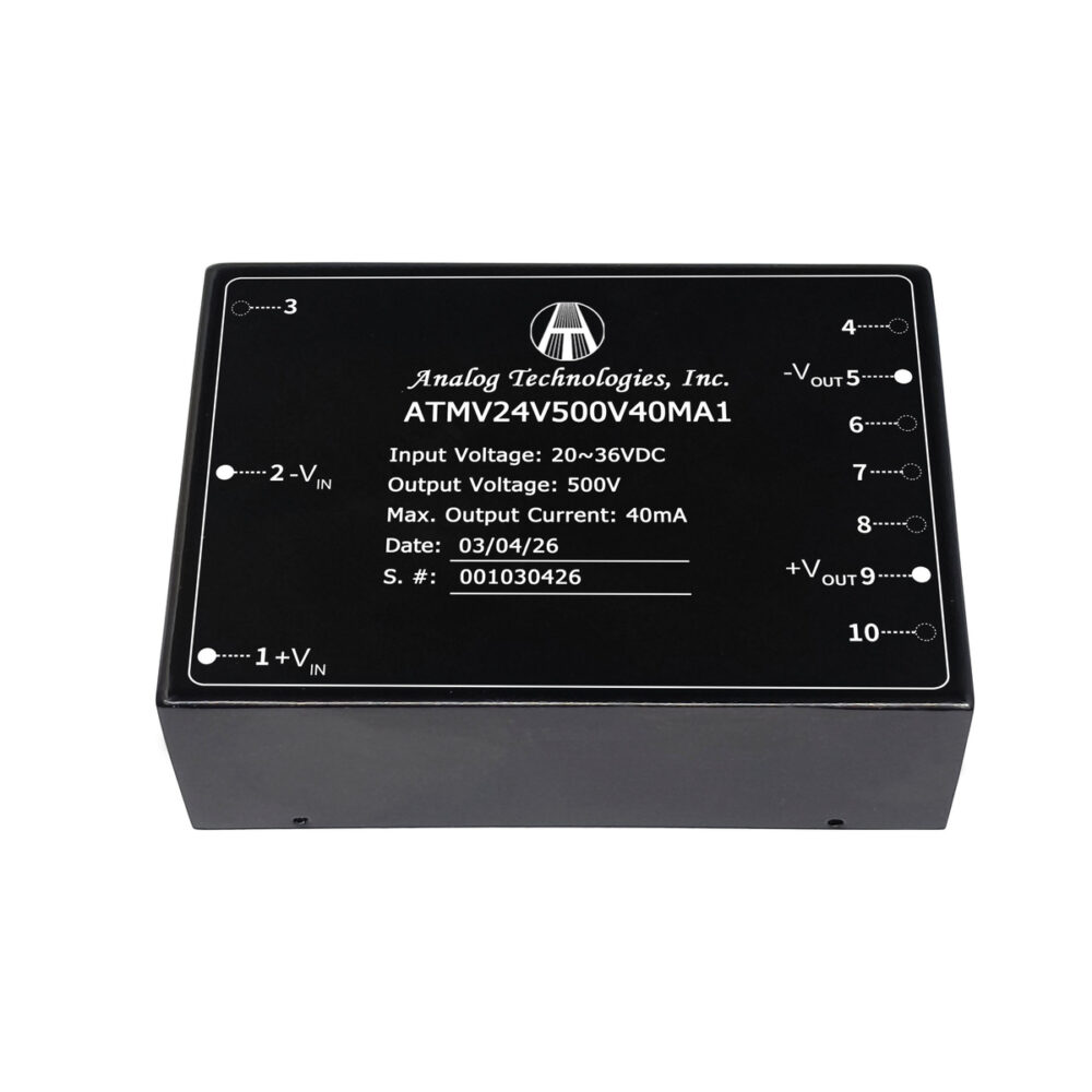 ATMV24V500V40MA1 500V 40mA 20W Isolated DC-DC Converter (24V Input)