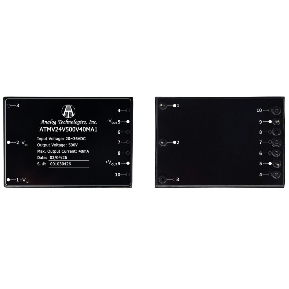 ATMV24V500V40MA1 500V 40mA 20W Isolated DC-DC Converter (24V Input)