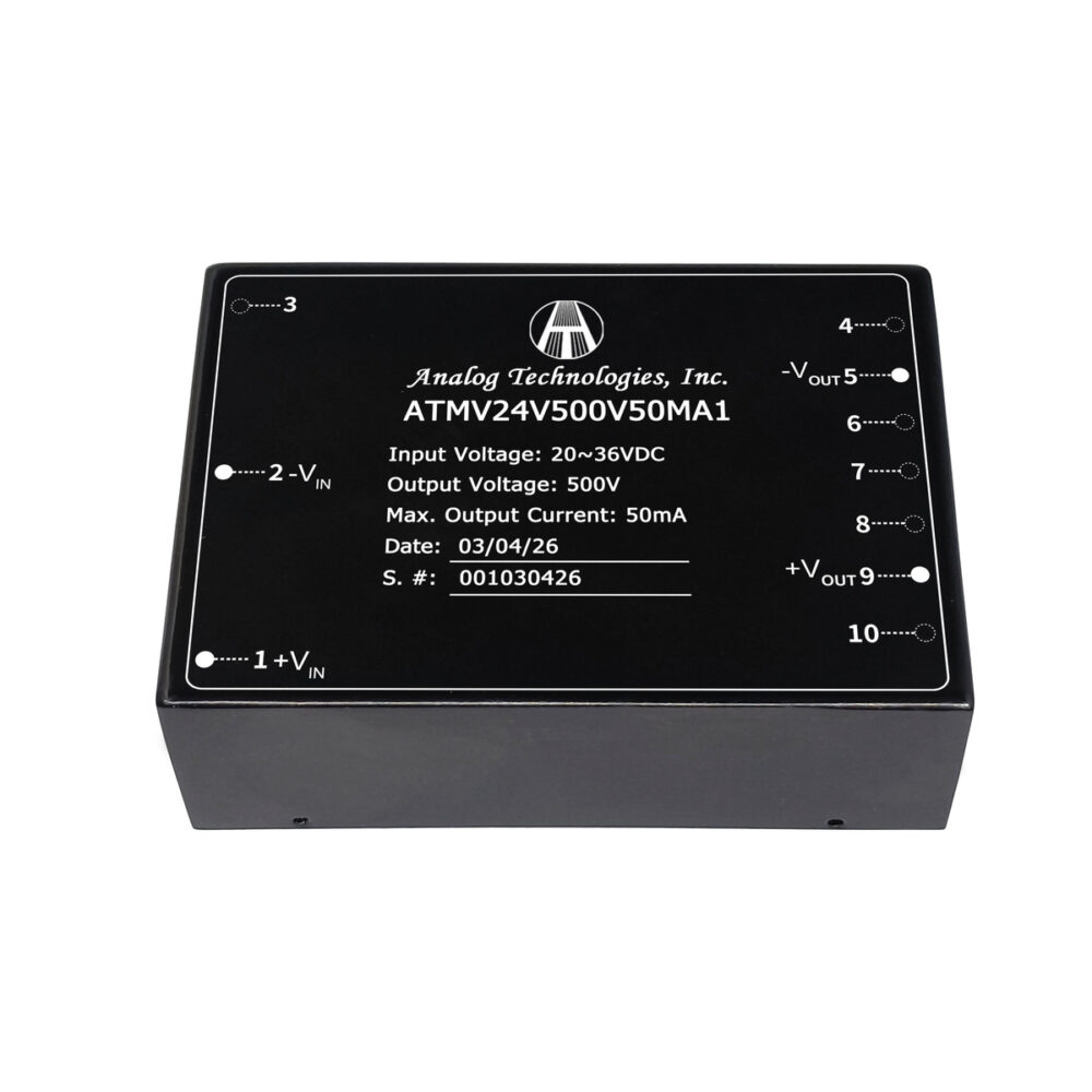 ATMV24V500V50MA1 500V 50mA 25W Isolated DC-DC Converter (24V Input)