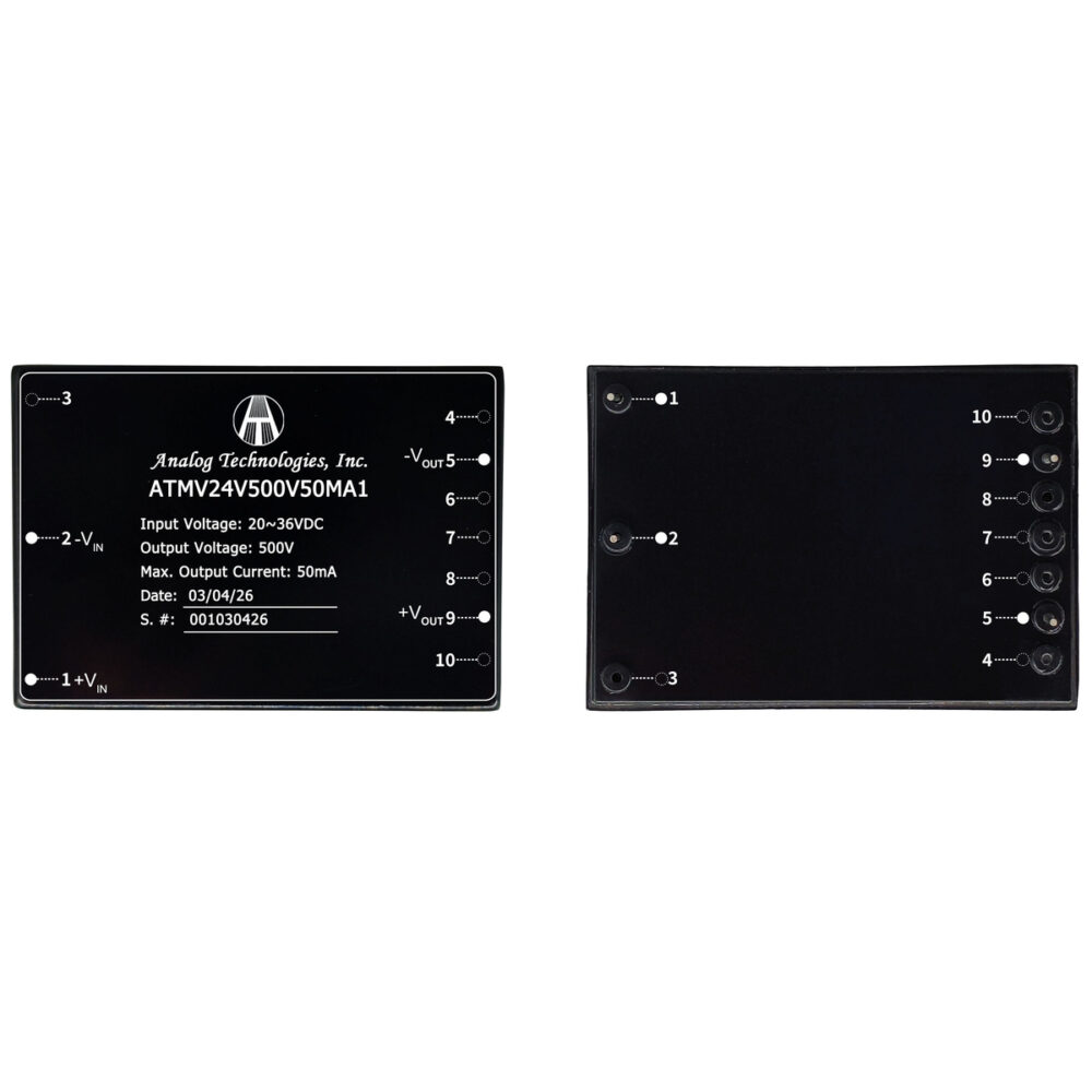 ATMV24V500V50MA1 500V 50mA 25W Isolated DC-DC Converter (24V Input)