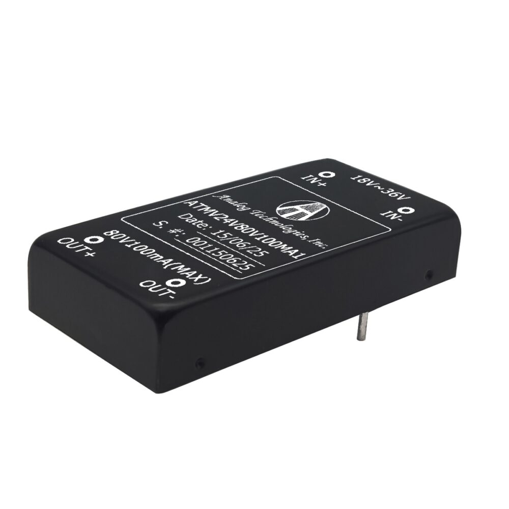 ATMV24V80V100MA1 80V 100mA 8W Isolated DC-DC Converter (24V Input)