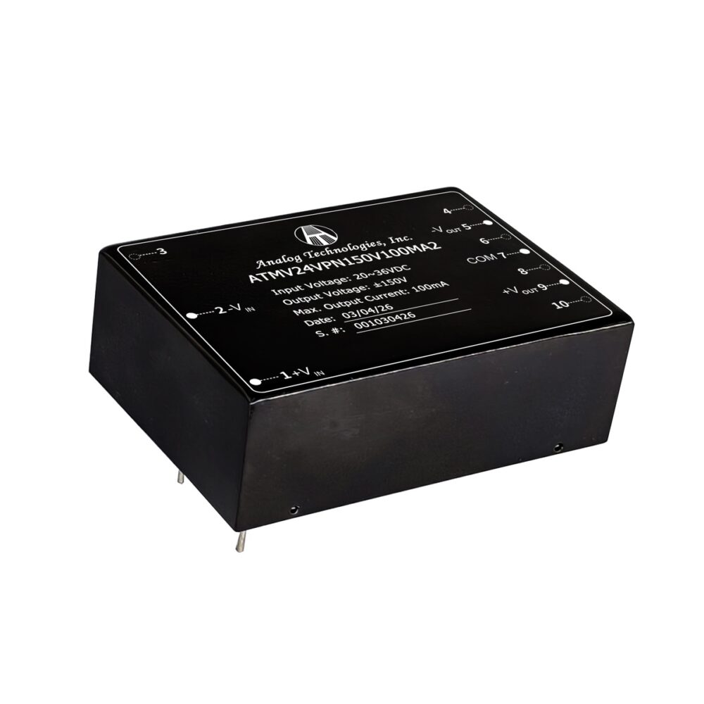 ATMV24VPN150V100MA2 ±150V ±100mA 30W Isolated DC-DC Converter (24V Input)