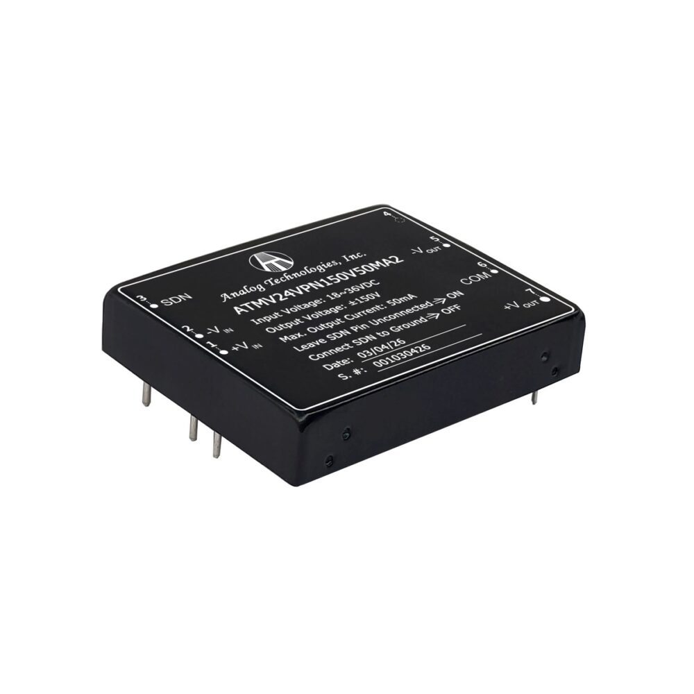 ATMV24VPN150V50MA2 ±150V ±50mA 15W Isolated DC-DC Converter (24V Input)