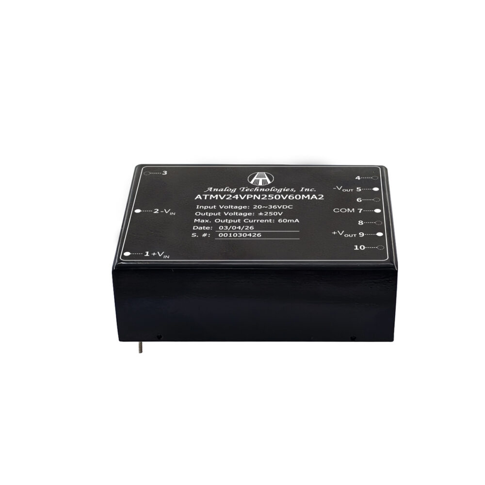 ATMV24VPN250V60MA2 ±250V ±60mA 30W Isolated DC-DC Converter (24V Input)