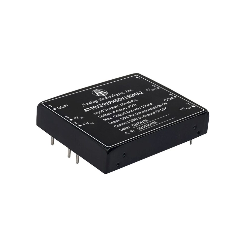 ATMV24VPN50V150MA2_main ATMV24VPN50V150MA2 ±50V ±150mA 15W Isolated DC-DC Converter (24V Input)