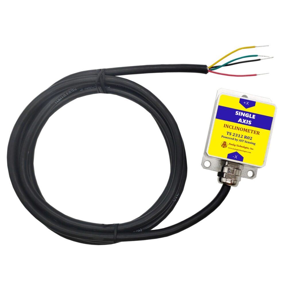 TS-2312-R02-485 Single Axis ±0.2° ±30° RS485 Tilt Sensor (55×37×24mm)