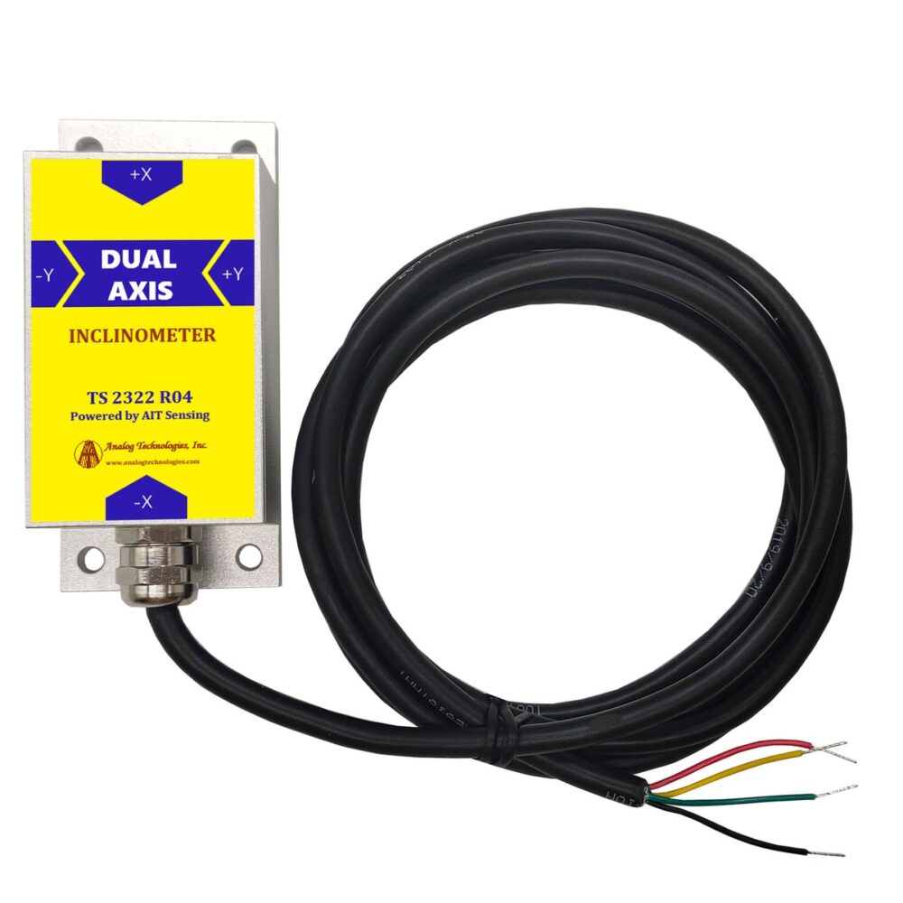 TS-2322-R04 (1) TS-2322-R04-10V Dual Axis ±0.2° ±30° 0-10V Analog Tilt Sensor (90×40.5×26mm)